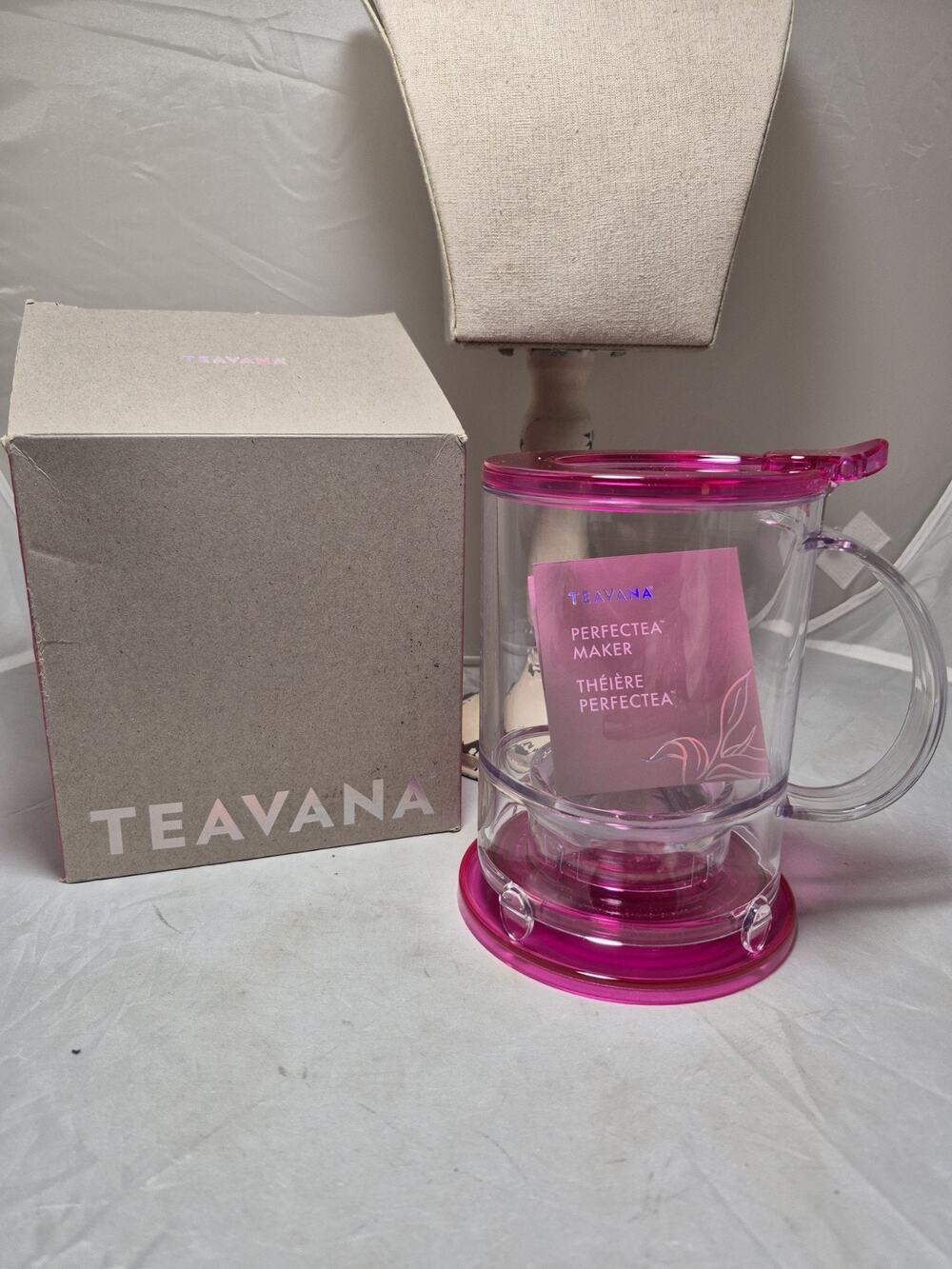 💥 New Teavana Perfectea Maker Loose Leaf Tea Infuser Hot Pink 16 oz B2